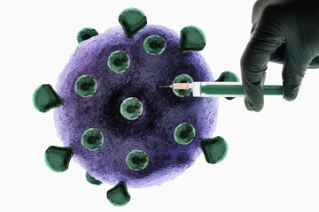 Doctor injecting aids vaccine