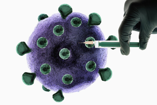 Doctor injecting aids vaccine