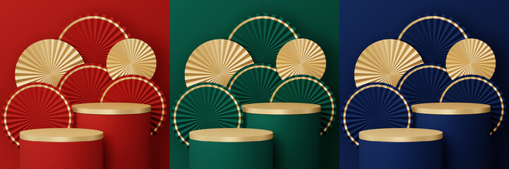 Chinese New Year celebrations , Festive gift card templates with realistic 3D design elements, holiday banners, web posters, flyers, and brochures, greeting cards . 3D Rendering