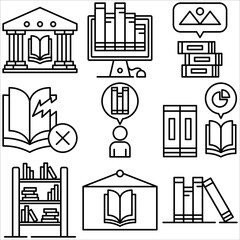 Library icon outline style part two