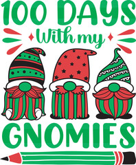 100 Days With my Gnomies SVG Cut Files -100 Days of School SVG, Vector Design, 100 Days of School Vector SVG File, 100 Days of School Shirt SVG, 100 Days of School mug SVG