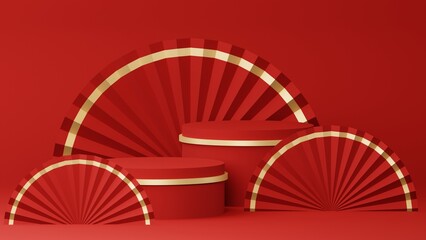 Chinese New Year celebrations , Festive gift card templates with realistic 3D design elements, holiday banners, web posters, flyers, and brochures, greeting cards . 3D Rendering