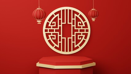 Chinese New Year celebrations , Festive gift card templates with realistic 3D design elements, holiday banners, web posters, flyers, and brochures, greeting cards . 3D Rendering