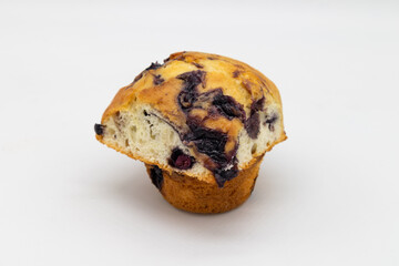 Simple Homemade Blueberry Muffin on a White Background