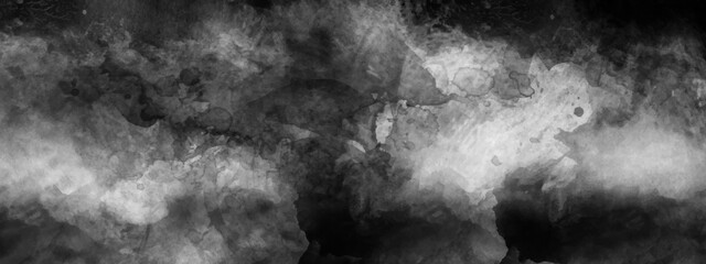 Abstract black watercolor background painting. Abstract black background. Black background texture in painted watercolor and vintage grunge design,