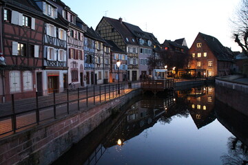 Old town and canal in Colmar, France