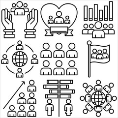 World population day icon outline style part one