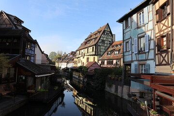 Old town and canal in Colmar, France