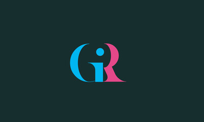 Fototapeta Alphabet letters Initials Monogram logo GR, RG, G and R obraz