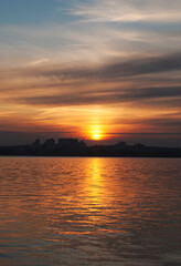 View on river in sunset