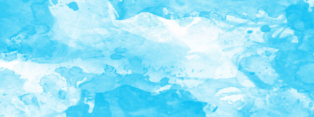 Abstract blue Water color background, Illustration, texture for design. Blue watercolor splash stroke grunge backdrop background. Blue paint with watercolor paper texture grunge. Blue watercolor