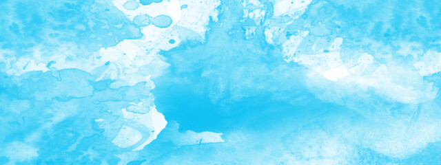 Abstract blue Water color background, Illustration, texture for design. Blue watercolor splash stroke grunge backdrop background. Blue paint with watercolor paper texture grunge. Blue watercolor