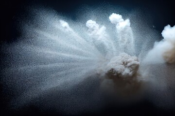 Magic explosion, bomb explosion effect with colorful clouds. Isolated smoke cumulus gas explosion elements, steam effect.