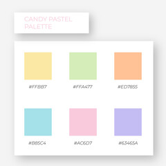 Color element. Trendy pallete of color. Cozy color pallete. Swatch summer candy shade tone with hex code. Nft pastel colors.	Super trendy color

