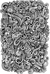 Hippie doodle graphic hand-drawn illustration