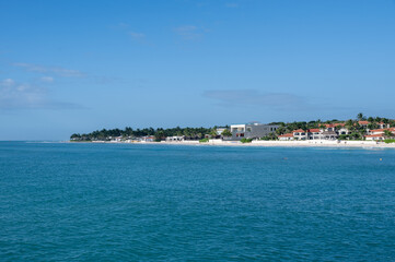 Fototapeta premium Playa del Carmen beach in Riviera Maya Caribbean at Mayan Mexico