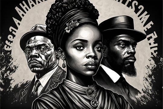 Black history month illustration Ai generated