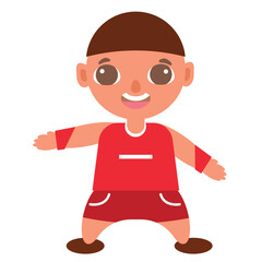 Isolated happy male athlete cartoon character Vector
