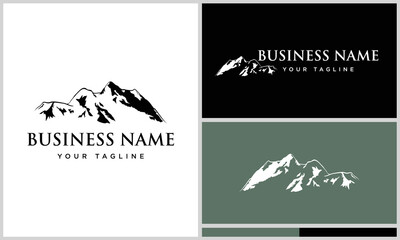 line art mountain logo template