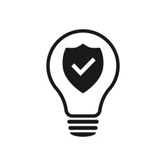 A light bulb. Intellectual property insurance icon.