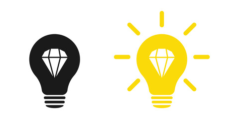 Lamp icons set. Brilliant idea. Idea lamp icon collection. Flat style - stock vector