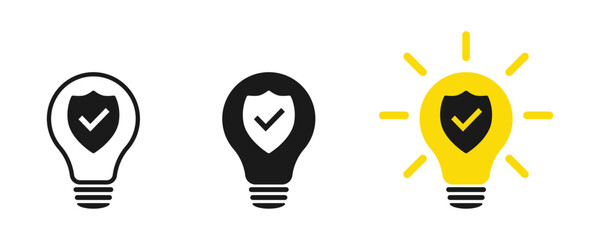 A light bulb. Intellectual property insurance icon.