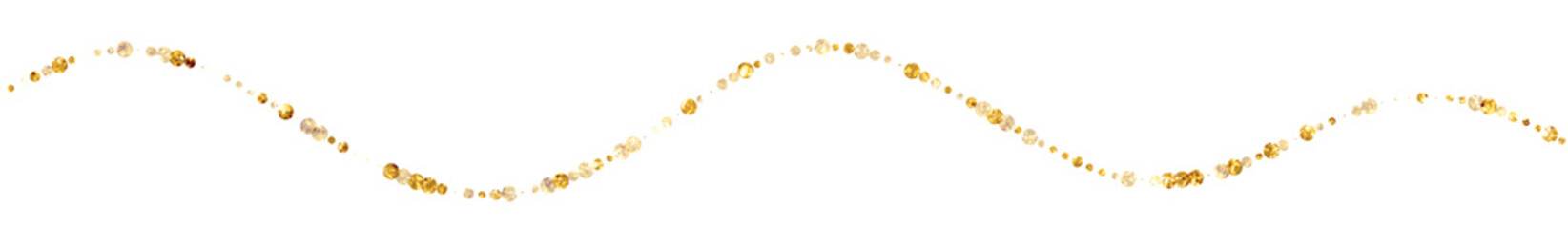 Gold glitter confetti wave line dots