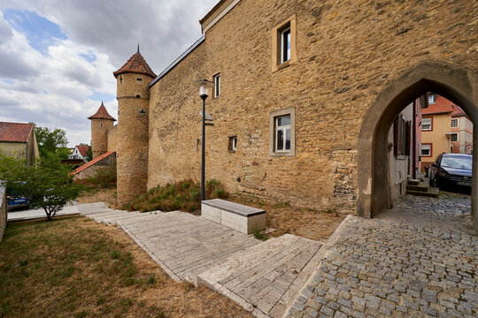 Stadtmauer um die Altstadt von Mainbernheim, Landkreis Kitzingen, Unterfranken, Bayern, Deutschland