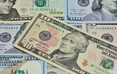 Images of banknotes of various countries. US dollar photos.