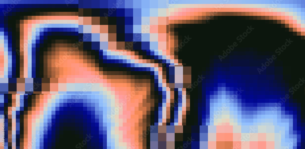 Leinwandbilder Texture of a glitched and distorted computer screen with random pixel noise.