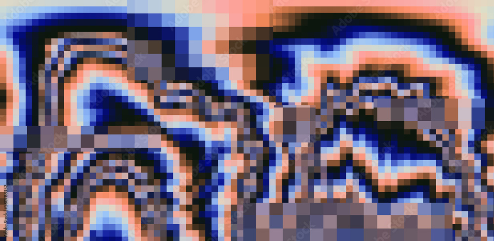 Aufkleber Glitched and pixelated screen of a computer. Abstract background with digital noise artifacts.