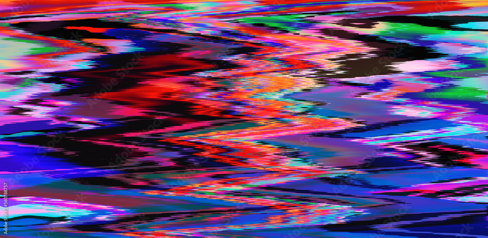 Poster Abstract retrowave background with digital pixel noise glitch artifacts like in old video VHS tape.