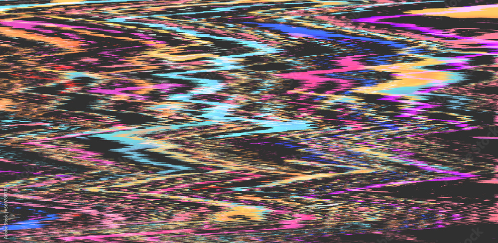 Poster abstract retrowave background with digital pixel noise glitch artifacts like in old video vhs tape.