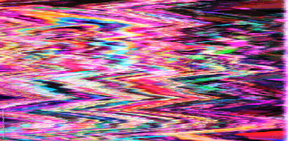 Poster abstract retrowave background with digital pixel noise glitch artifacts like in old video vhs tape.