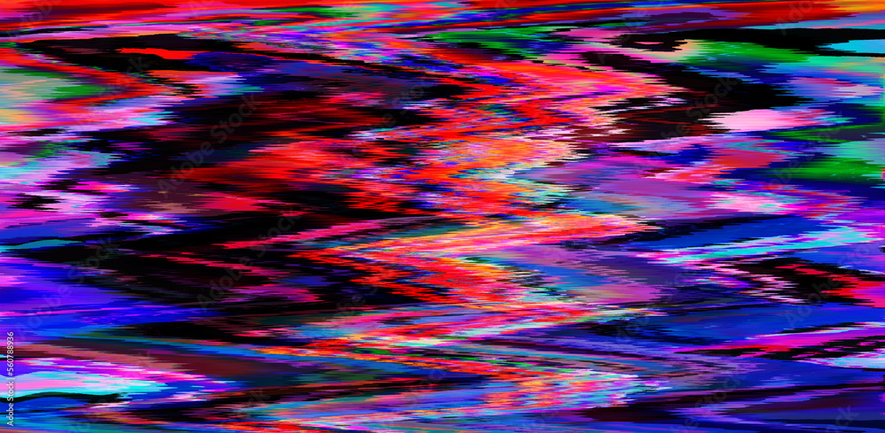 Poster Abstract retrowave background with digital pixel noise glitch artifacts like in old video VHS tape.