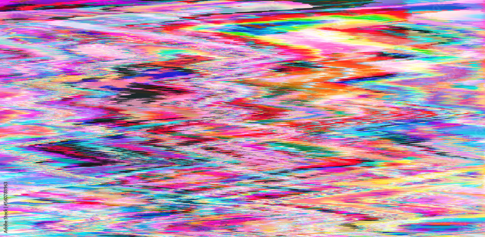 Poster abstract retrowave background with digital pixel noise glitch artifacts like in old video vhs tape.