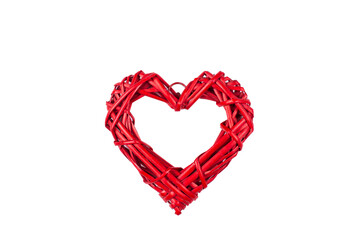 Red heart on a white background. Valentine's day. Symbol of love.
