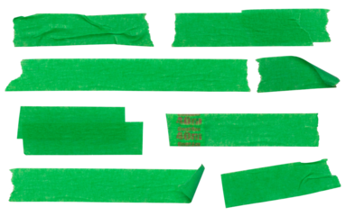 adhesive tape painter tape green tape masking tape realistic high resolution, png isolated on transparent background asset for graphic design	