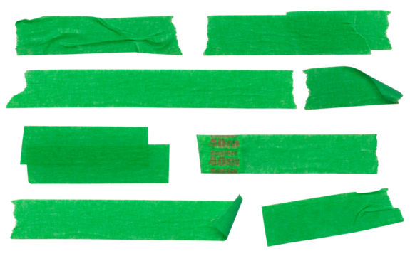 adhesive tape painter tape green tape masking tape realistic high resolution, png isolated on transparent background asset for graphic design	
