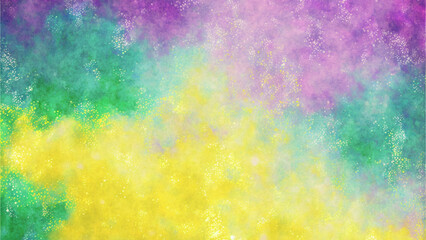 Mardi Gras Digital Watercolor Background Abstract Splash Colorful Art © Calymera