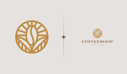 Coffee Bean. Coffee Shop Logo Illustration. Universal creative premium symbol. Vector sign icon logo template. Vector illustration