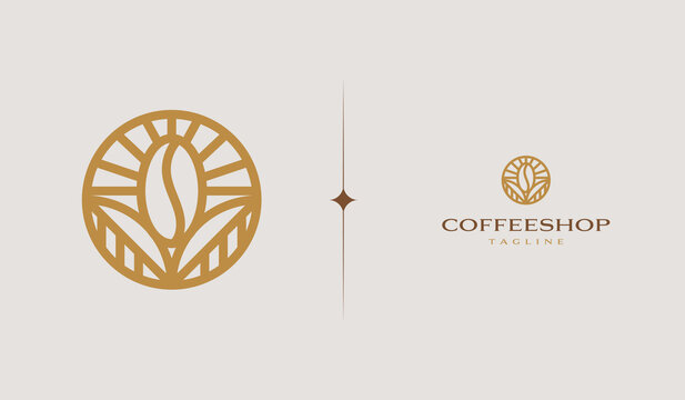 Coffee Bean. Coffee Shop Logo Illustration. Universal creative premium symbol. Vector sign icon logo template. Vector illustration