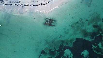 A sunken ship near the beach in Punta Cana 