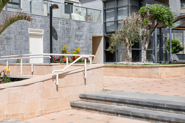 View of modern buildings and stairs
