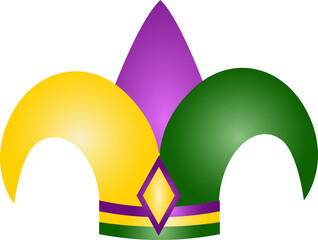 Jester hat Mardi Gras carnival design element