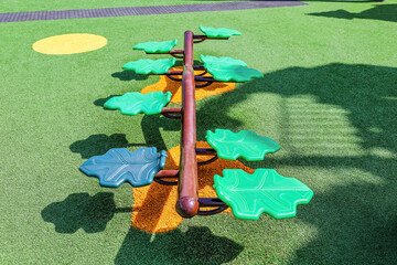 Spring seesaw on children's playground
