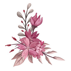 Flower bouquet package Floral Ornament Invitation Set