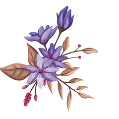 Flower bouquet package Floral Ornament Invitation Set