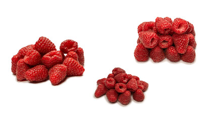 Tasty raspberries isolated on  white background.