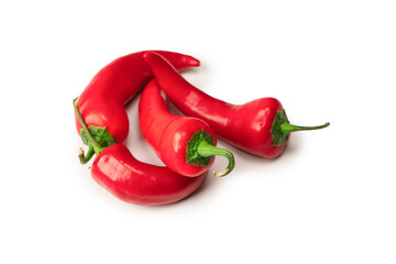 Red hot chili pepper isolated on a white background.